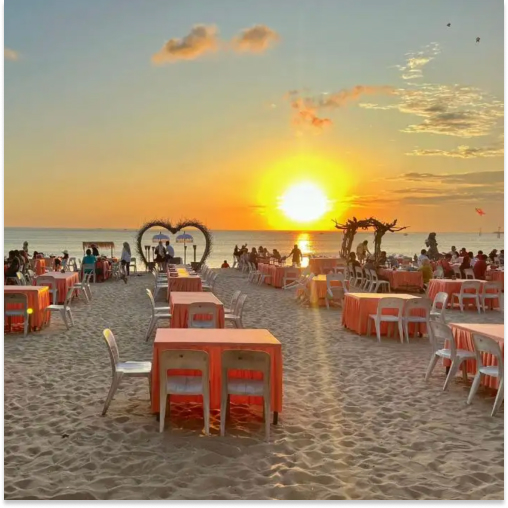 sunset dinner, pantai jimbaran, bali