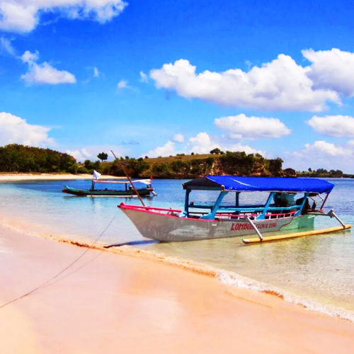 bot pantai pink, lombok