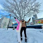 bergambar di odori park, hokkaido, jepun