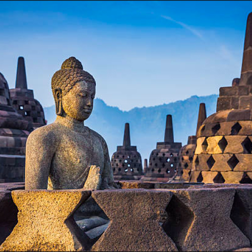 candi borobudur di jogjakarta, indonesia