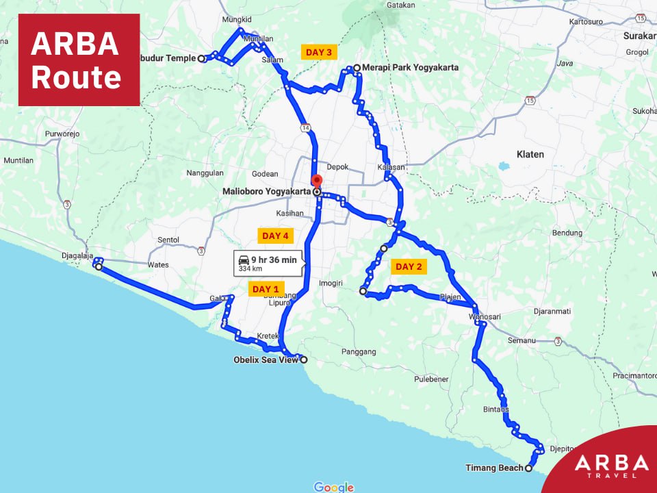 peta pakej jogjakarta